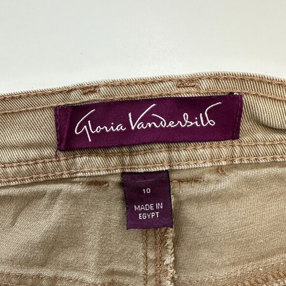 Gloria Vanderbilt Straight Leg Women's size 10 Tan Brown Denim Jeans - Picture 3 of 5